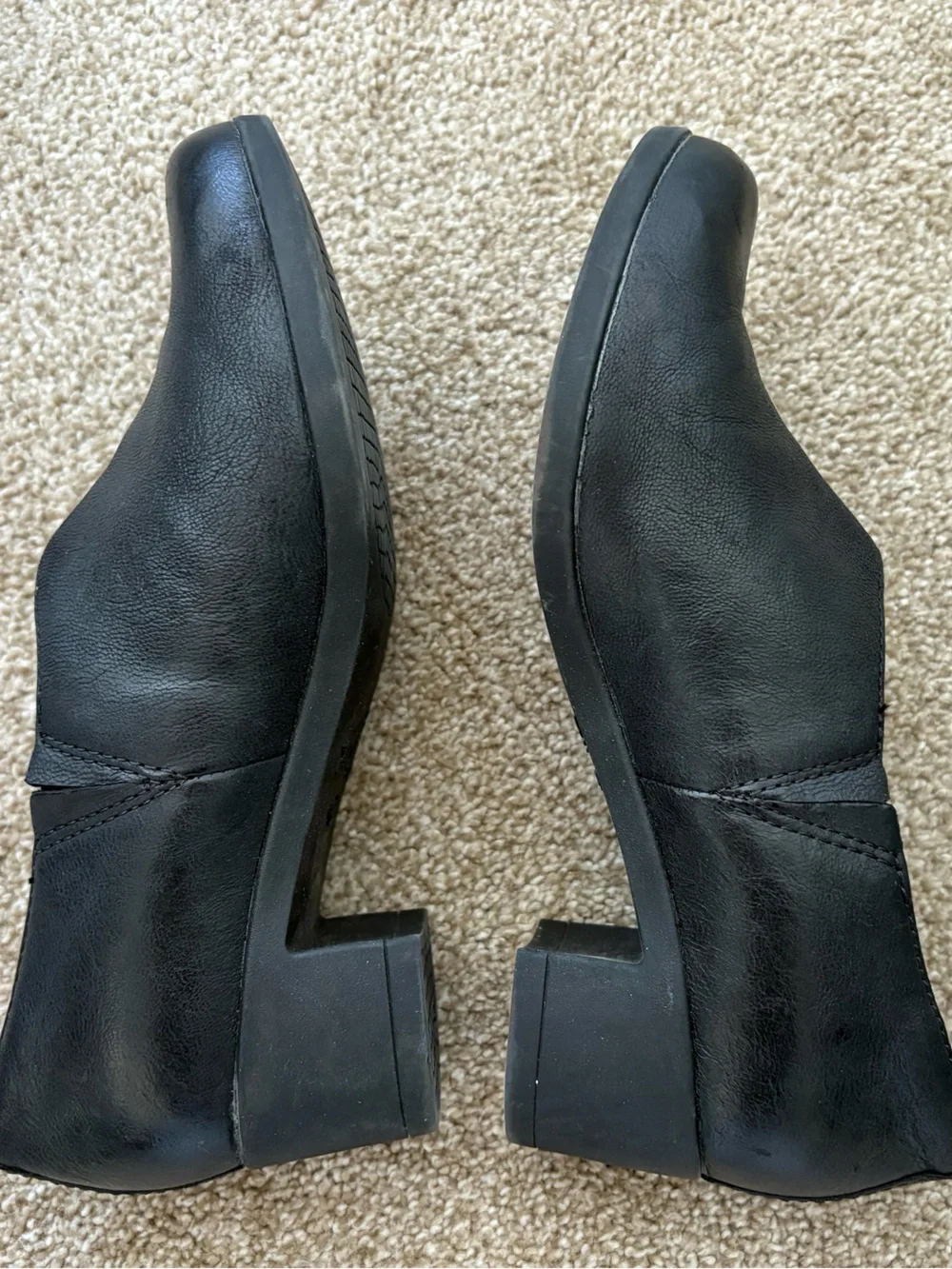 Dankso Black Leather Heeled Mule Booties EU Size 37 US 6.5 Comfort Dark Academia